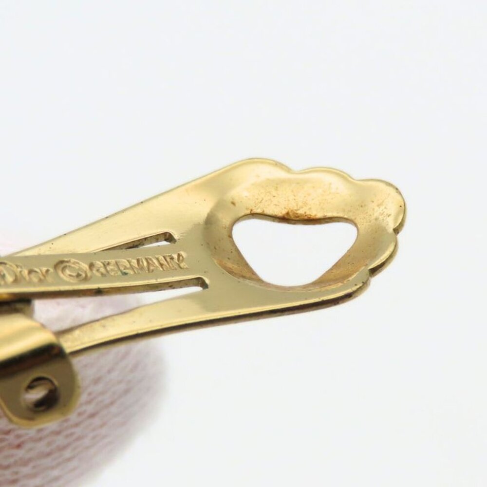 Christian Dior Earrings CD Logo Metal Rhinestone Gold Plated GP Accessories - Picture 8 of 9